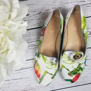SOLD J Crew Floral Women Glitter heel size 7.5
